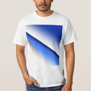 T-shirt Bleu blanc brun simple motif personnalisé coloré