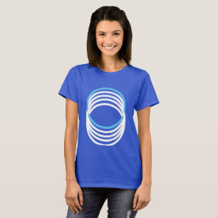 T-shirt Bleu blanc Cercles modernes 4Alex