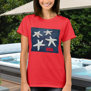 T-shirt Bleu blanc et bleu poisson étoilé Nautique