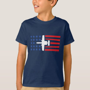 T-shirt Bleu blanc rouge de bannière étoilée de jet d'A-10