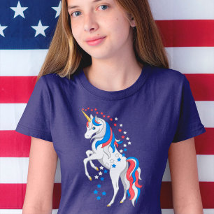 T-shirt bleu bleu rouge Patriotique Américaine Uni