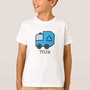 T-shirt Bleu Cartographier Poubelle / Camion de recyclage 