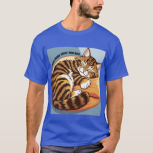 T-shirt bleu chat à motif