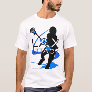 T-shirt bleu d'attaque de LAX de garçons de