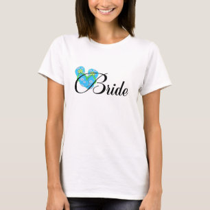 T-shirt Bleu de bascule électronique de jeune mariée de