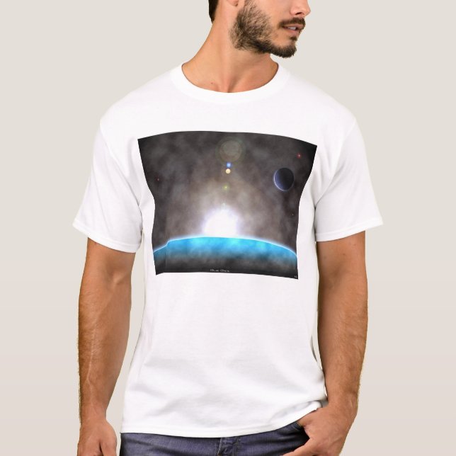 T-shirt bleu de bonheur (Devant)
