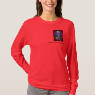 T-shirt bleu de centre de bouddhiste zen de héron