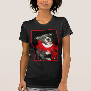 T-shirt bleu de chiot de Pitbull