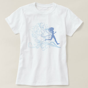 T-shirt Bleu de fille de coureur