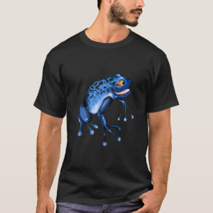 T-shirt bleu de grenouille d'amusement