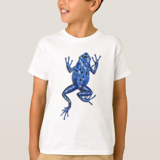 T-shirt bleu de grenouille de flèche de poison