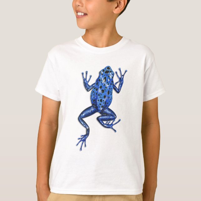 T-shirt bleu de grenouille de flèche de poison (Devant)