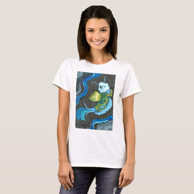 T-shirt bleu de Koi (Devant entier)