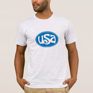 T-shirt bleu de logo des Etats-Unis