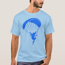 T-shirt bleu de lutin de parapentisme