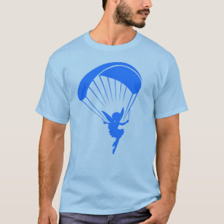 T-shirt bleu de lutin de parapentisme