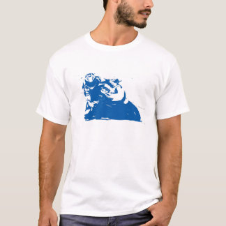 T-shirt Bleu de moto