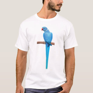 T-shirt bleu de Parrakeet de Ringneck d'Indien