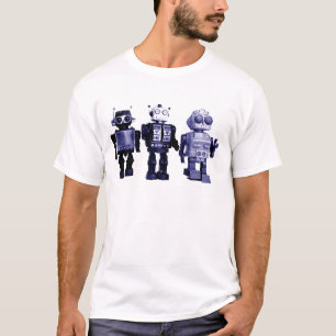 T-shirt bleu de robots
