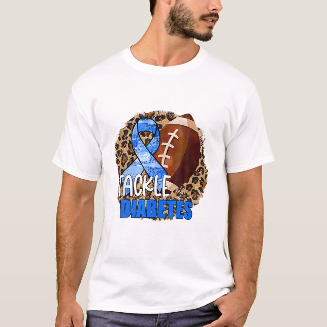 T-shirt Bleu de sensibilisation au diabète (Devant)