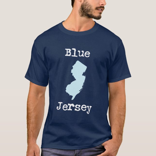 T-shirt bleu d'obscurité du Jersey (Devant)