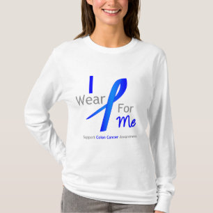 T-shirt Bleu d'usage du cancer du colon I pour moi