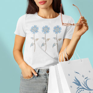T-shirt bleu et beige pastel
