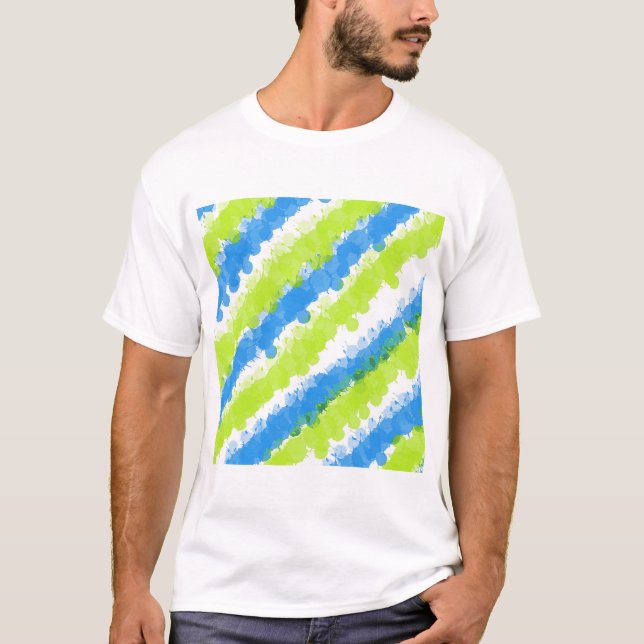 T-shirt Bleu et vert brillant (Devant)
