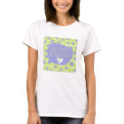 T-shirt bleu et vert floral