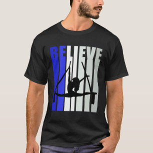T-shirt Bleu Femmes Croient Air Yoga Inspirant Équipe P