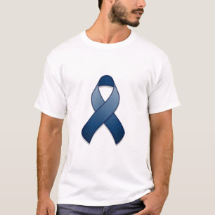 T-shirt bleu-foncé de ruban de conscience