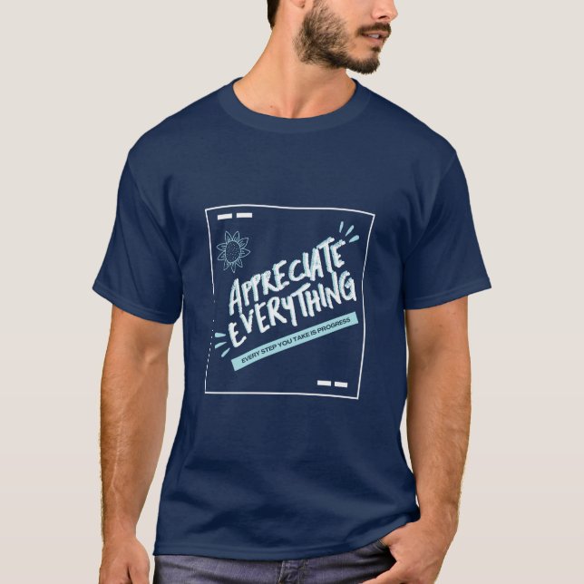 T-shirt bleu foncé Simple Typographie moderne (Devant)