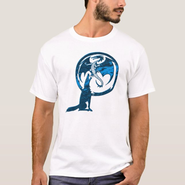 T-shirt bleu homme Wolf & Dragon (Devant)