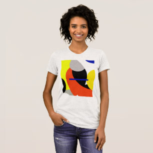 T-shirt Bleu jaune Art Abstrait