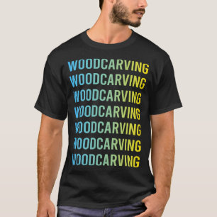 T-shirt Bleu Jaune sculpture sur bois
