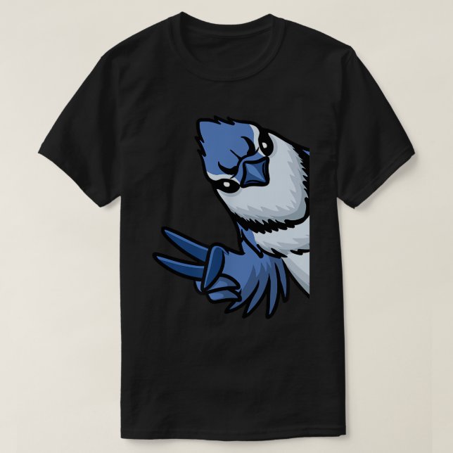 T-shirt Bleu Jay Bird Cyanocitta Cristata Du Côté T-Shir (Design devant)