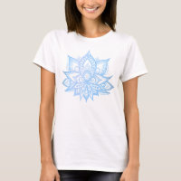T-shirt bleu Lotus Fleur Boho Yoga