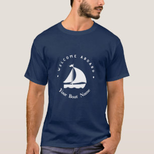 T-shirt Bleu Marine Ancre nautique club bateau marina