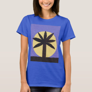 T-shirt bleu marine avec Palm & Moon Design