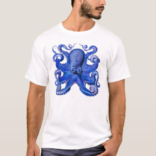 T-shirt Bleu octopique de Haeckel