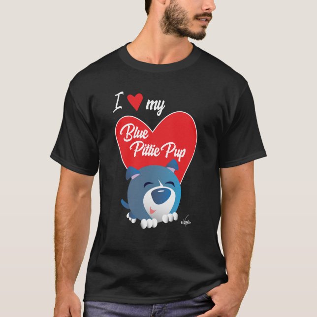 T-shirt bleu Pitbull Pup (Devant)