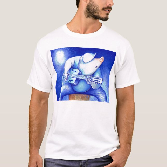 T-shirt bleu porcin (Devant)