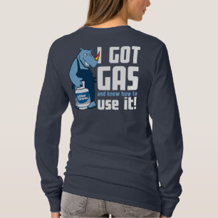 T-shirt Bleu Rhino : "J'ai eu du gaz", long vernis