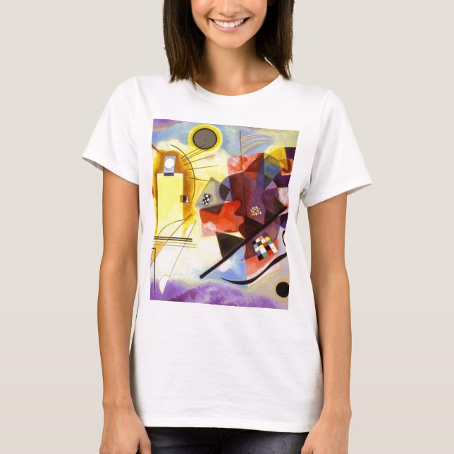 T-shirt Bleu rouge jaune Kandinsky peinture Abstraite (Devant)