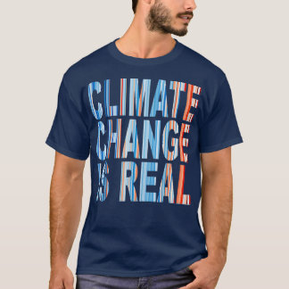 T-shirt Bleu rouge Réchauffement climatique rayures Change