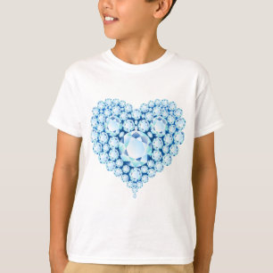 T-shirt Bleu Sapphire Gems Coeur