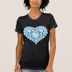 T-shirt Bleu Sapphire Gems Coeur