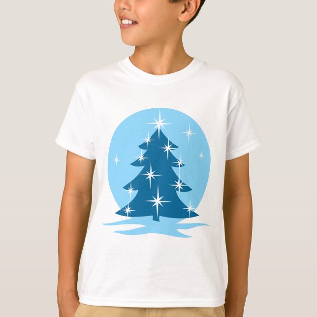 T-shirt Bleu Sweatshirt de Noël pour enfants (Devant)