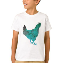 Bleu turquoise de poule de poulet sur l'arrière -