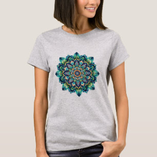 T-shirt bleu/vert Mandala Basic
